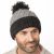 Pure Wool Hand knit - altitude turn up bobble hat - charcoal/mid grey