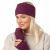 Pure Wool Hand knit - square moss headband - deep berry