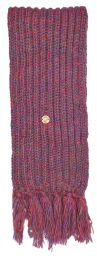 Pure wool - hand knit - heather mix scarf - pinks
