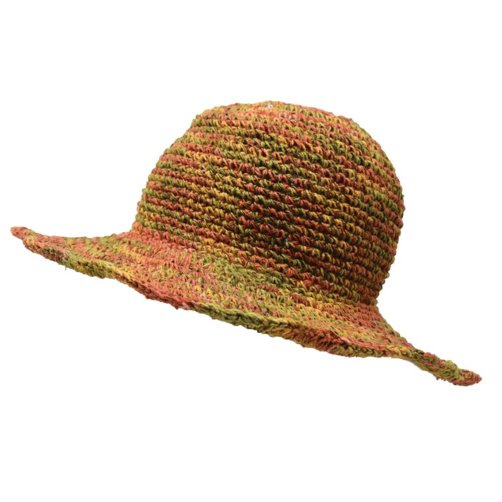 Multi Coloured Hemp & Cotton Sun Hat