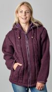 SALE - Detachable pixie hood - cable jacket - Aubergine