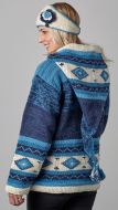 Hand knit - pixie hooded jacket - Blues
