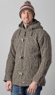 Detachable hood - simple cable toggle jacket - brown