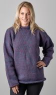 hand knit jumper -  two tone - Grape/blue