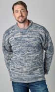 hand knit jumper - two tone - Blue/White