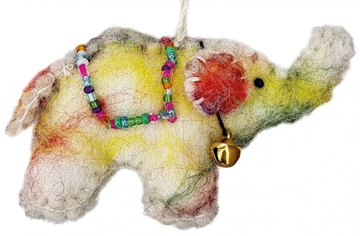Felt - Christmas Decoration - Tie Dye Elephant