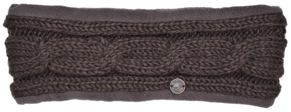 Pure Wool Fleece Lined - Cable Headband - Conker