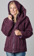 SALE - Detachable pixie hood - cable jacket - Aubergine