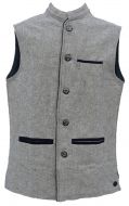 Nehru - fully lined waistcoat - silver grey
