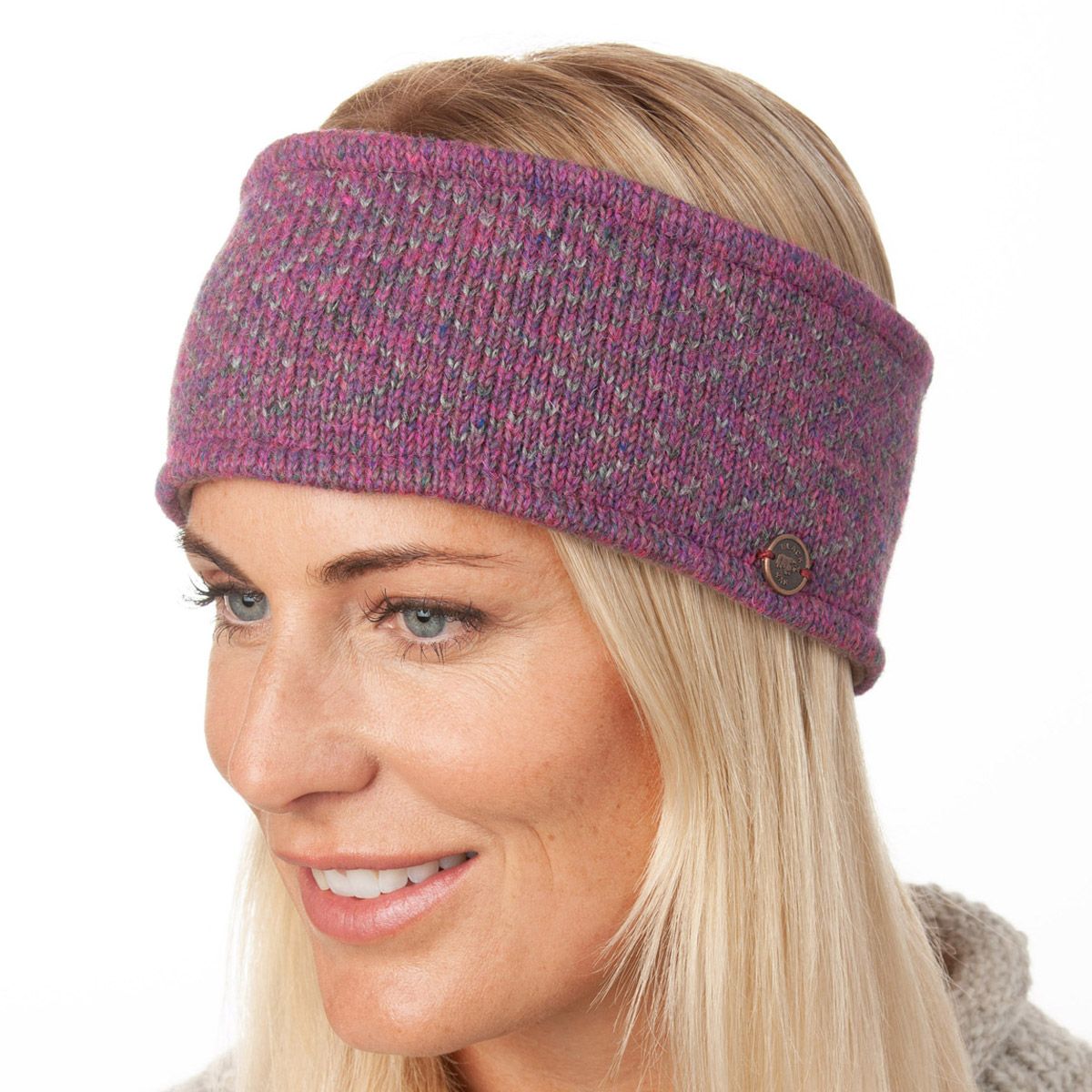 Fleece lined - Zigzag Heather Headband - Pink Heather | Black Yak