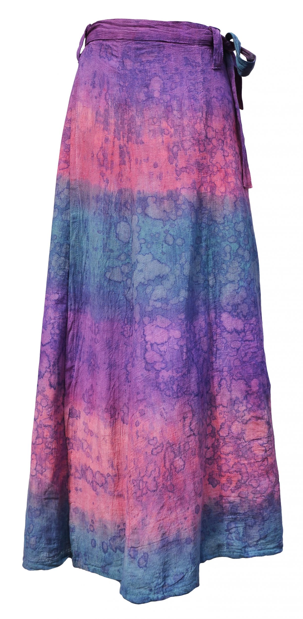 Wrapover - batik - skirt - purple/pink bubble | Black Yak