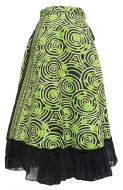 ***SALE*** - Swirl Pattern - Wrapover Skirt - Lime Green