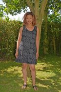 Interlocking pattern - lightweight racerback tunic - black