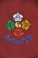Buddhist - embroidered motif - bag - maroon