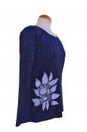 Batik flower top - deep blue