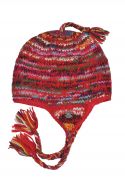 Earflap hat - pure wool - red electric