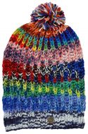 Pure wool - chunky rib slouch - Bright Multi coloured