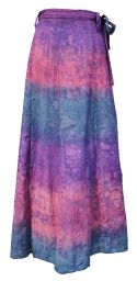 Wrapover - batik skirt - purple/pink bubble