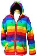 Fleece lined - hooded jacket - Rainbow stripe