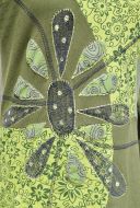 Applique large flower - long sleeve top - green