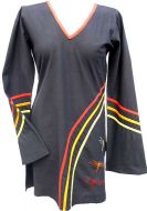 Cotton Tunic - Embroidered Dragonflies - Black