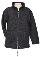 Fleece lined - pure wool jacket - Charcoal
