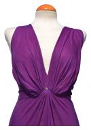 Twist Front Long Dress - Purple