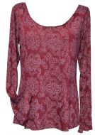 ***SALE*** - Interlocking patterns - lightweight - scoop neck top - berry