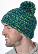Reverse Electric Bobble - pure wool - greens