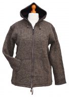 pure wool - hooded jacket - Brown