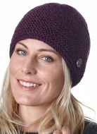 Airman's beanie  - pure new wool - aubergine