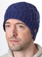 Trellis Diamond Beanie - pure wool - Dark Blue