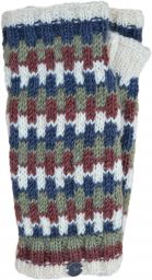 NAYA - Fleece lined wristwarmers - geometric - woodland