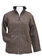 Fleece lined - pure wool jacket - Brown