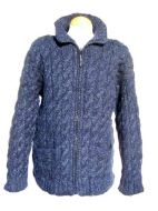 fine wool mix - cable jacket - Blue