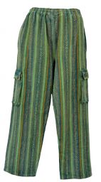 Brushed cotton - stonewashed trousers - greens