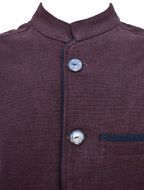 Nehru - fully lined waistcoat - chocolate brown