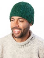 fleck - cable beanie - emerald