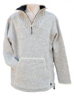 Fleece lined - pure wool pull on - Light Grey