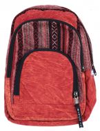 Gheri and Stonewashed Cotton Rucksack - Red