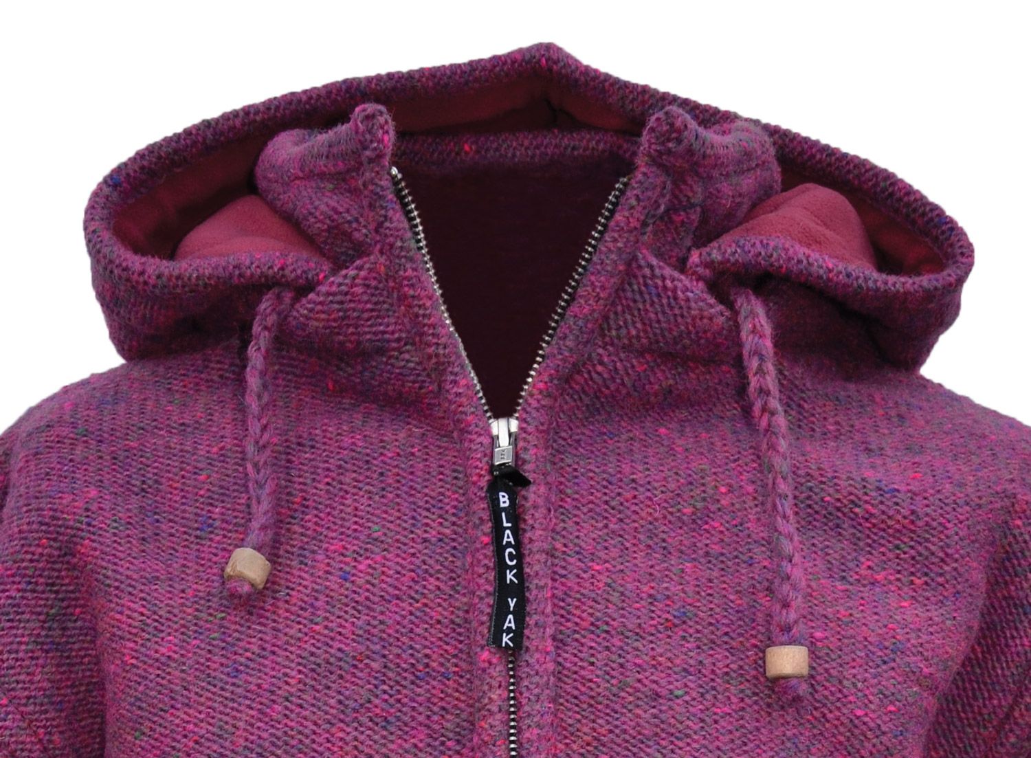 Fleece lined - detachable hood - heather - pink | Black Yak