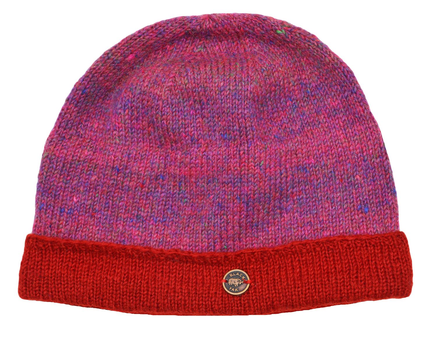 Download NAYA - pure wool - heather turn-up - beanie - pink | Black Yak