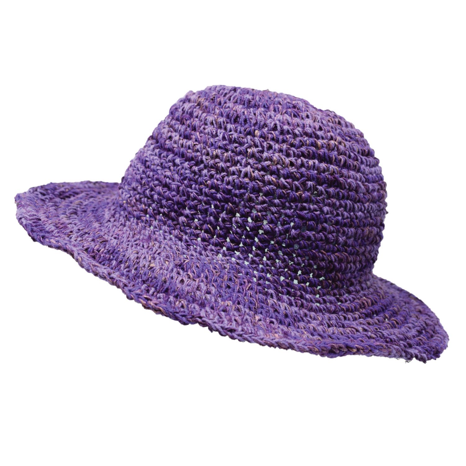 Two Tone Hemp Cotton Sun Hat Purple