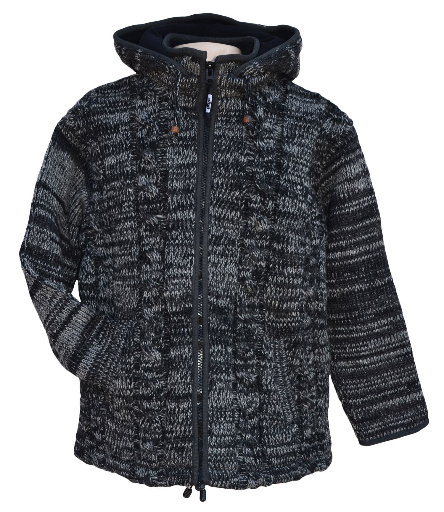 ultrawarm - detachable hood - cable jacket - Charcoal | Black Yak