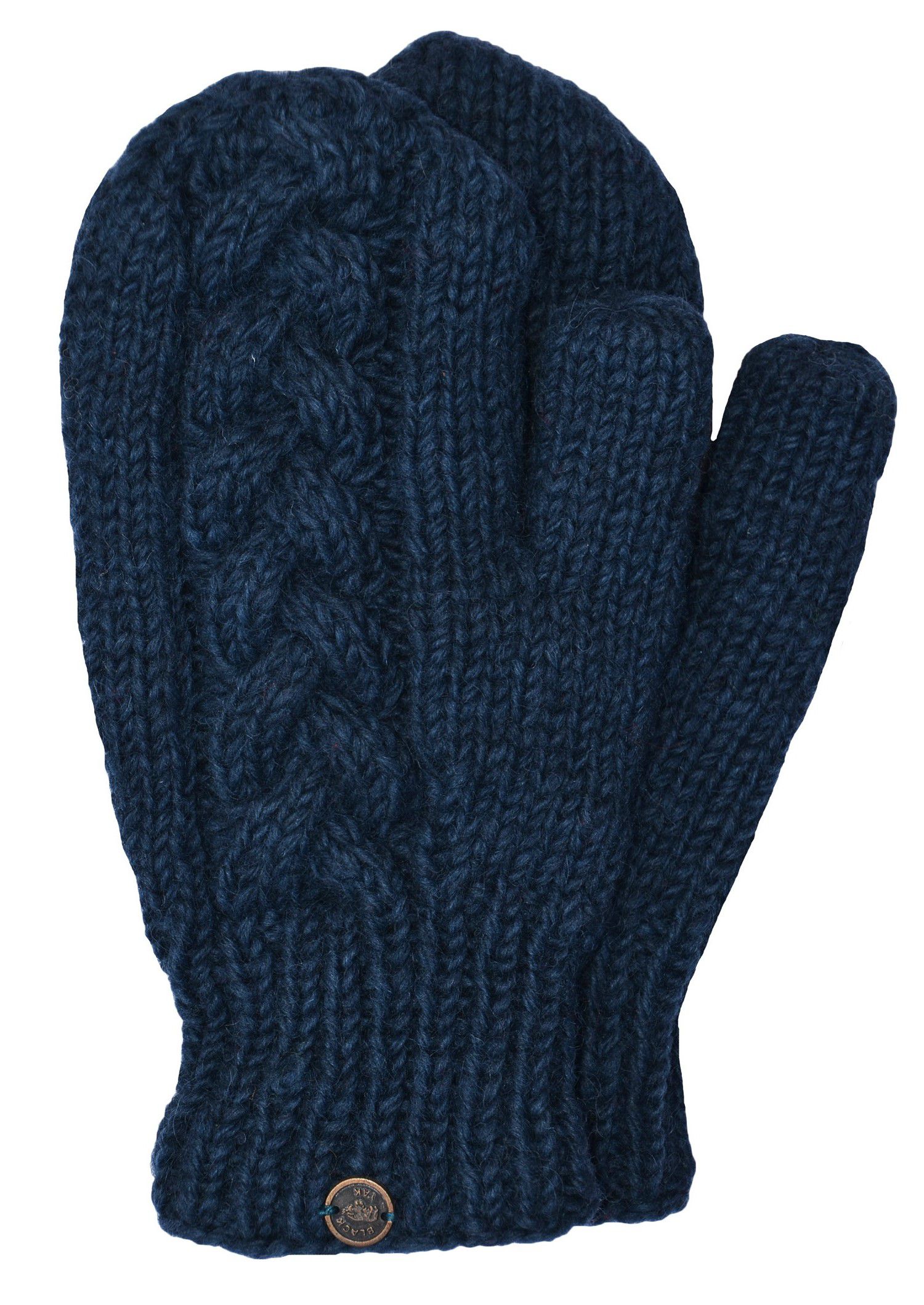 warm, fully fleece lined, cable, hand knitted mittens