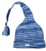Half fleece lined - cotton one tail hat - Blue