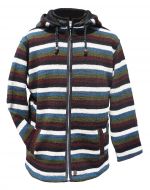 Lighter weight - detachable hood - striped jacket - Teal/Brown