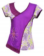 Drop hem - print - T shirt - purple/green