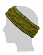 Fleece lined headband - cable - Moss green