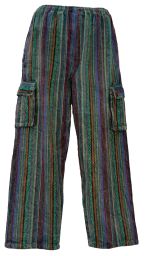 Brushed cotton - stonewashed trousers - blue heather